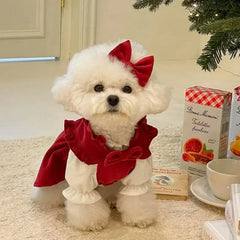 Christmas Princess Dog Dress Set