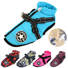 Warm Dog Jacket with Harness